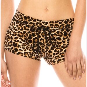 Leopard Print Cozy Lounge Shorts